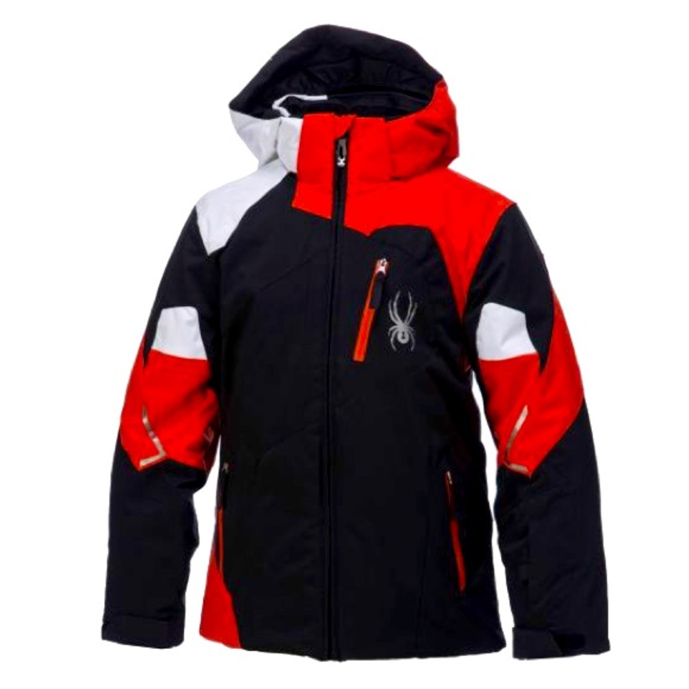 Spyder Boys Leader Ski Jacket Black, Red & White Size 20